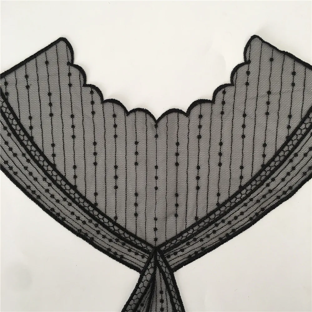 Высококачественная Черная фотоаппликация для платья кружевная ткань украшение