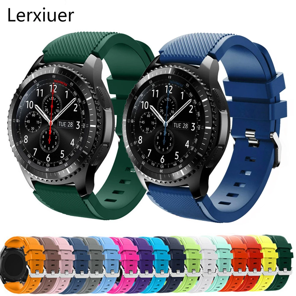 Для samsung galaxy watch 46 мм 42 мм активный 2 ремешка силиконовый ремень gear S3 frontier huawei watch gt 2 ремешок 22 мм 20 мм ремешок для часов