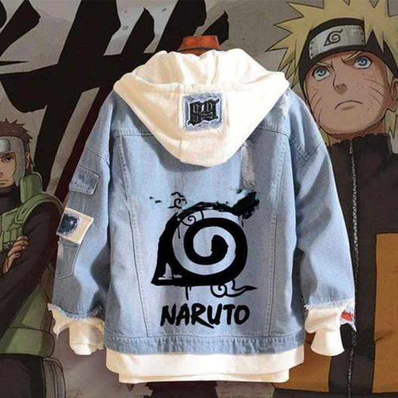2020 Аниме Наруто джинсовая куртка Uchiha Sasuke Толстовка для мужчин и женщин осенние