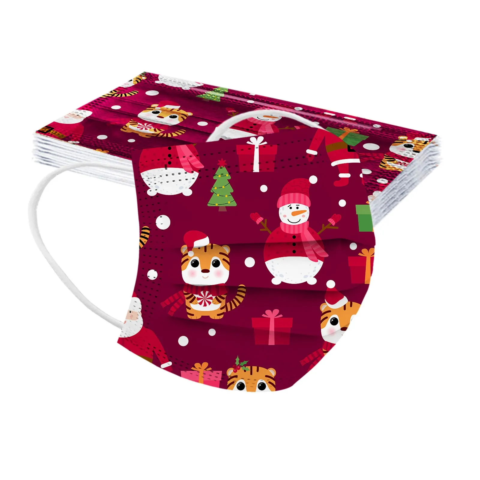 10 шт. одноразовые рождественские маски для лица | Тематическая одежда и униформа