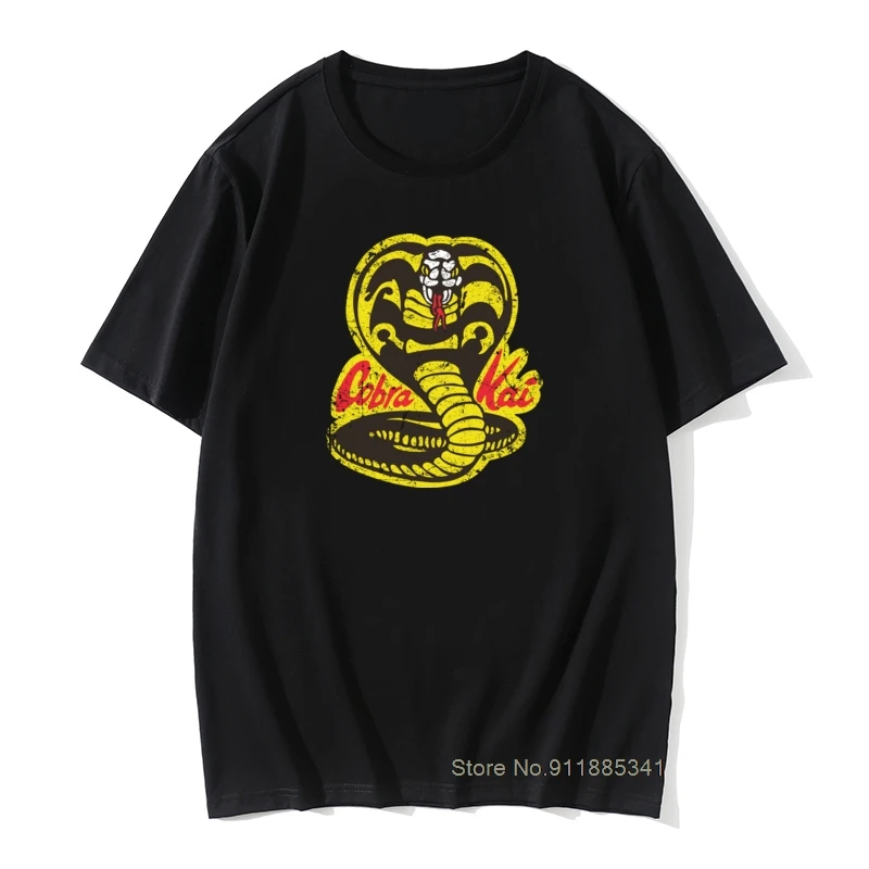 

Mens Karate Kid T Shirts Cobra Kai T-Shirt Graphic Cute Tee Shirt Male Classic 100% Cotton Tshirt