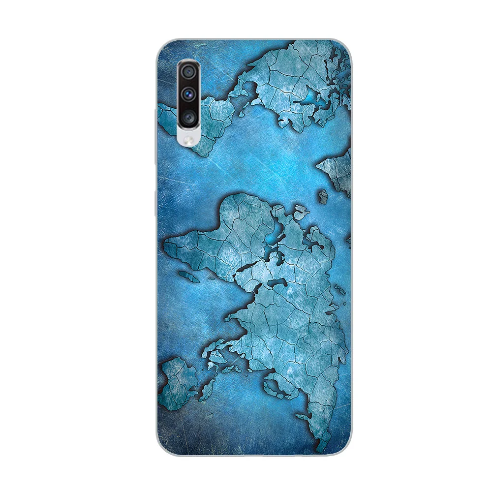 Чехол для телефона ciciber для samsung Galaxy A50 A70 A80 A40 A30 A20 A60 A10 A20e, мягкий силиконовый чехол из ТПУ с картой мира, чехол для путешествий
