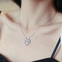 origin summer elegant shinning rhinestones love heart pendant necklace for women temperament chokers necklaces birthday gift