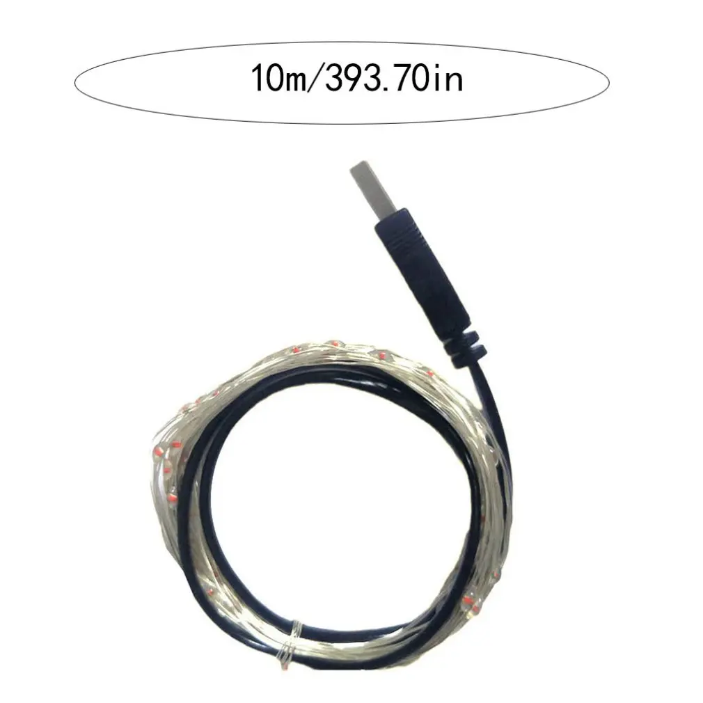 

10/100 LED USB Power Wire Copper Fairy String Lights Party Decorational Lights Warm White Outdoor Waterproof Brightness