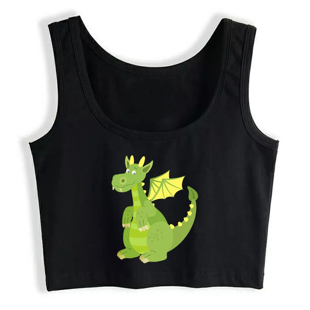 

Crop Top Women Cute Dragon Harajuku Tank Top Women Cotton Women Clothes