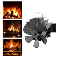 black fireplace fan 6 blade heat powered stove fan log wood burner eco friendly quiet chimenea fan home efficient heat distribut