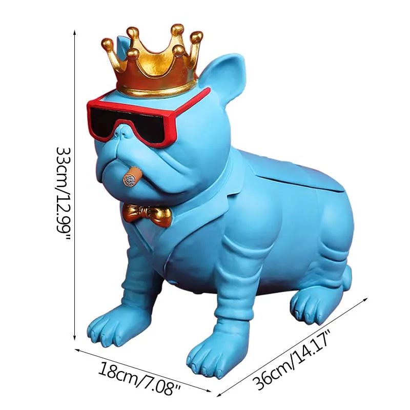 

Home Decor Simple Desktop Animal Decoration Resin Sunglasses Dog Art Tissue Box Modern Home Living Room Creative Ornaments Gift