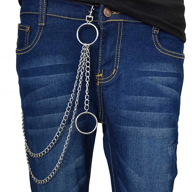

Punk KeyChains for Multi Layer Hook hiphop Jewelry Belt Waist chains Hip Hop