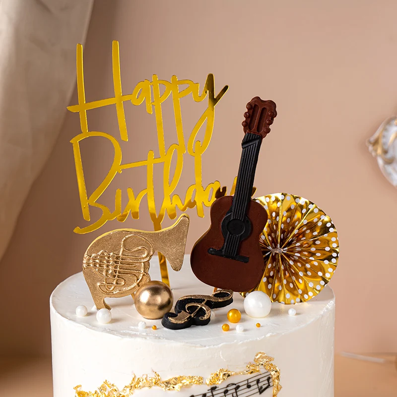 Топпер для торта скрипка музыкальный инструмент музыкальные ноты шоколадная