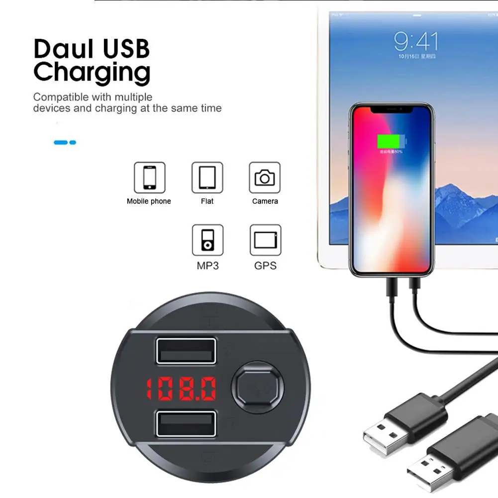 NEW MP3 Player Car Handsfree Wireless Bluetooth Kit FM Transmitter LCD USB Modulator Accessories #W1 | Электроника