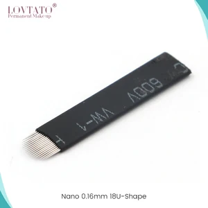 0,16 мм 18 U-образные нанокромные иглы для микроблейдинга перманентного макияжа бровей Tebori авторучка иглы с лотом  Exp ДАТА татуировочные иглы