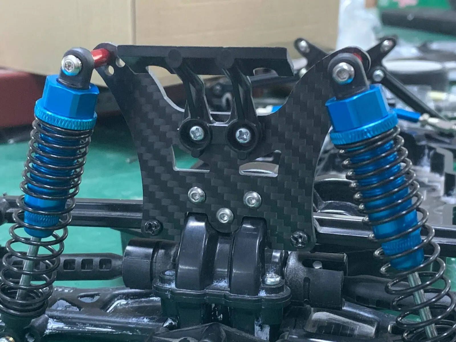 Amortiguador delantero y trasero de choques de aluminio para coche de control remoto, piezas mejoradas para chasis de Buggy Tamiya TT-02B, 1/10-3