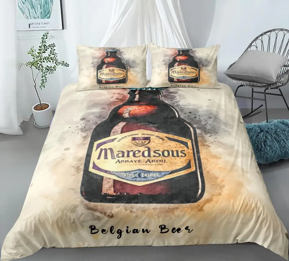 

Beer wine Bedding Set Single Twin Full Queen King Size drunkard Bed Set Aldult Kid Bedroom Duvetcover Sets 3D Print 011