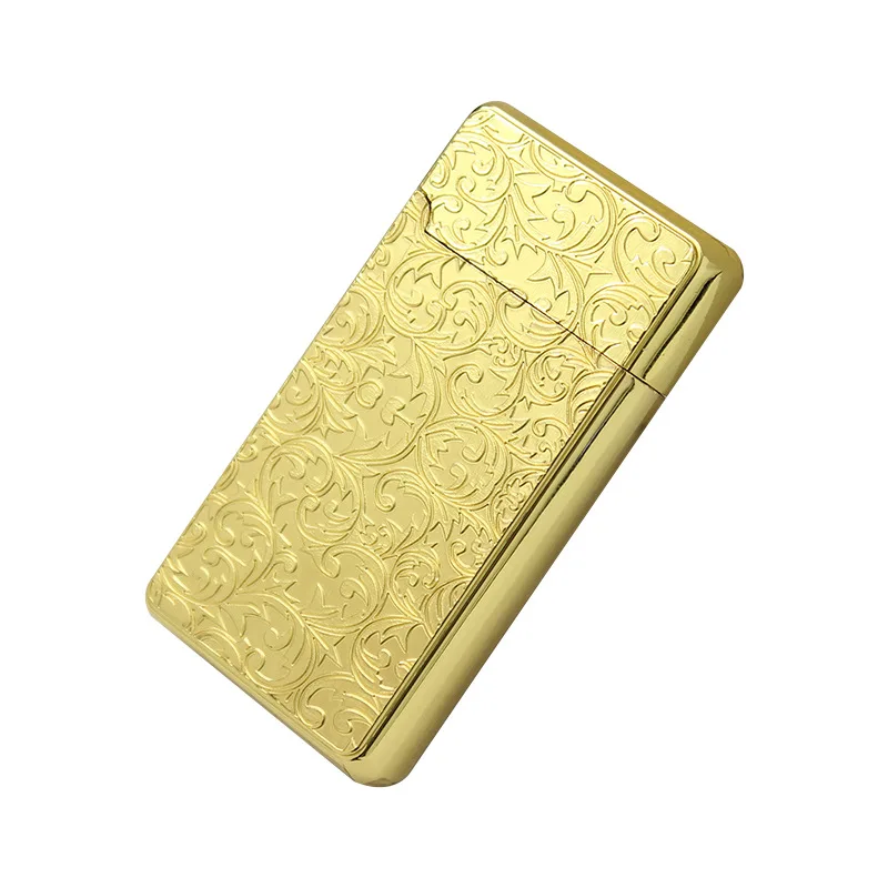 

Тисненый лист золотистая Серебристая Зажигалка защищенный от ветра для курения прикуриватель для использования на природе металлические ...