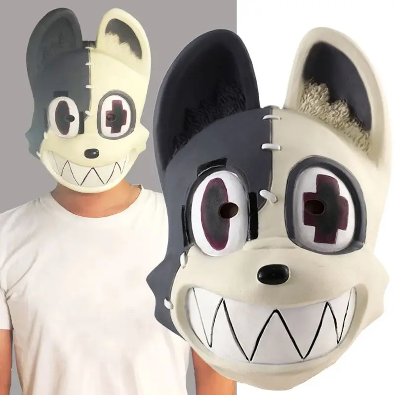 Аниме кукла игрушка собака Лицо Латексная Маска полная голова комикс нарядное