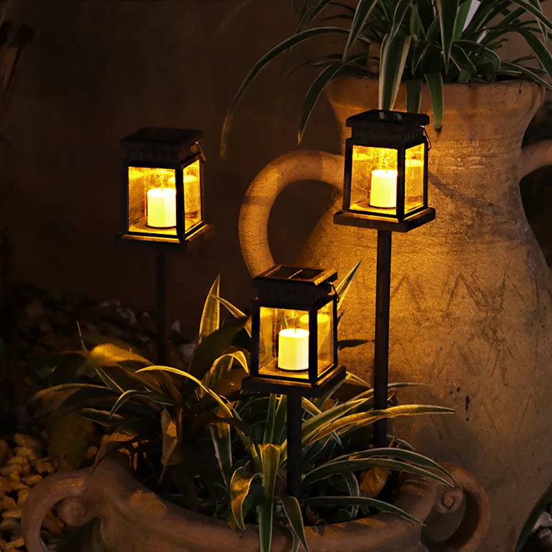 

Gehore Outdoor Garden Landscape Lamp Solar Retro Palace Lantern Wind Lamp Starry Copper Wire Lamp Star Lamp Candle Lamp Hanging