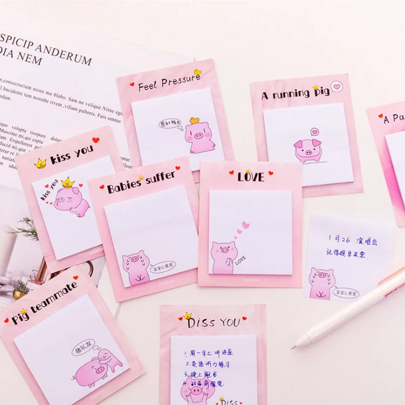 Sandro креативный мультяшный поросенок бумага для заметок девочек милые кавайные