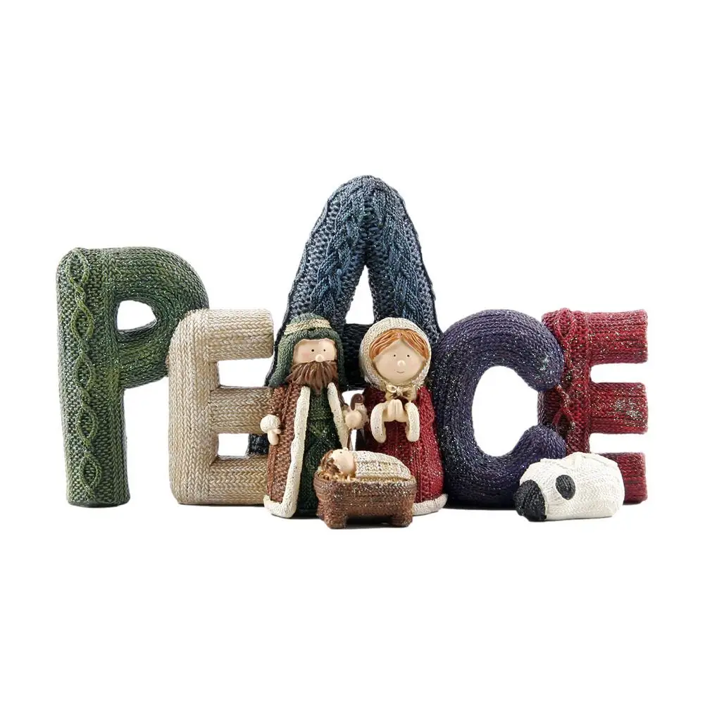 

Nativity Set PEACE Nativity Resin Decoration For Indoor Christmas Thanksgiving Decor