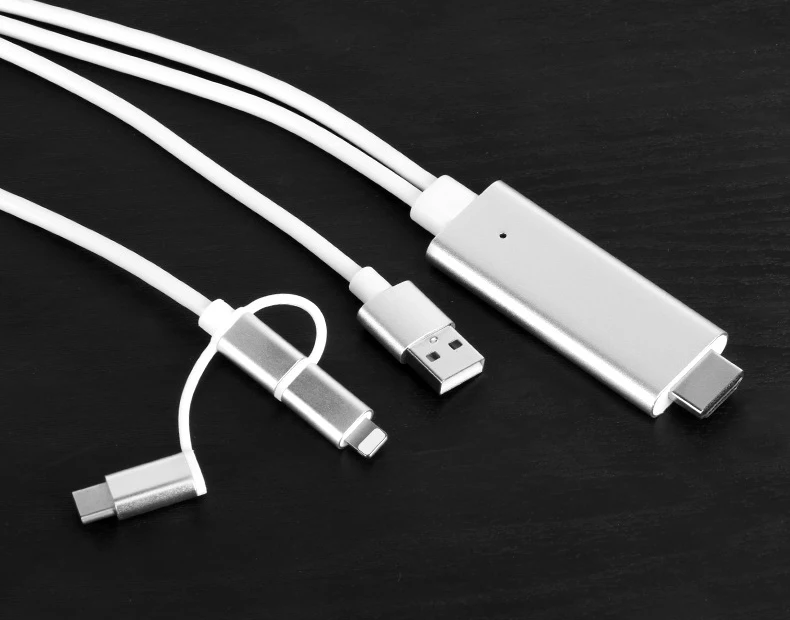 3 в 1 MHL кабель для iPhone HDMI для samsung телефон к проектору/ТВ 2 м MHL к HDMI кабель 1080P HD ТВ кабель адаптер для iPhone X