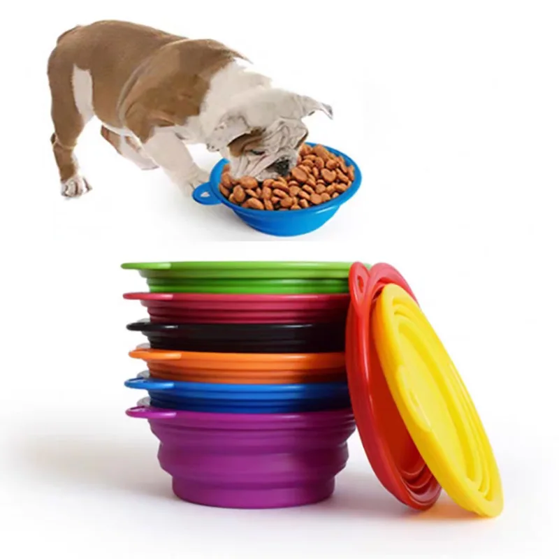 Портативная миска для собаки складные силиконовые большие товары домашних