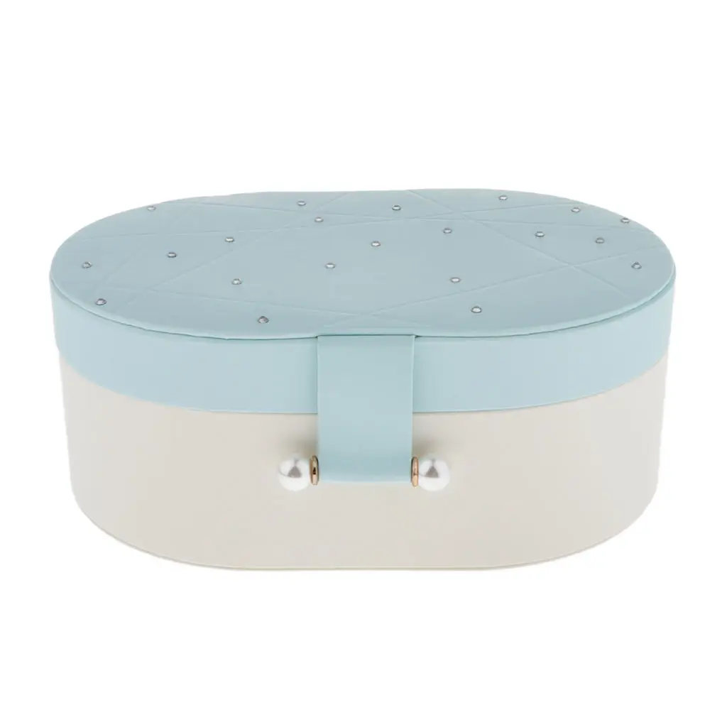 

Овальный двухслойный органайзер для ювелирных изделий из искусственной кожи