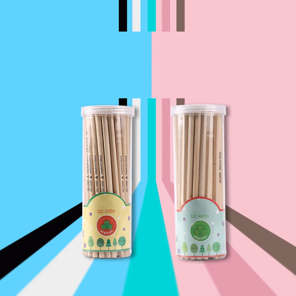 

50pcs/set Mini Wood HB Short Pencils Eco-friendly Mechanical Graphite Pencil for Kids Office School Stationery Supplies 17.5cm