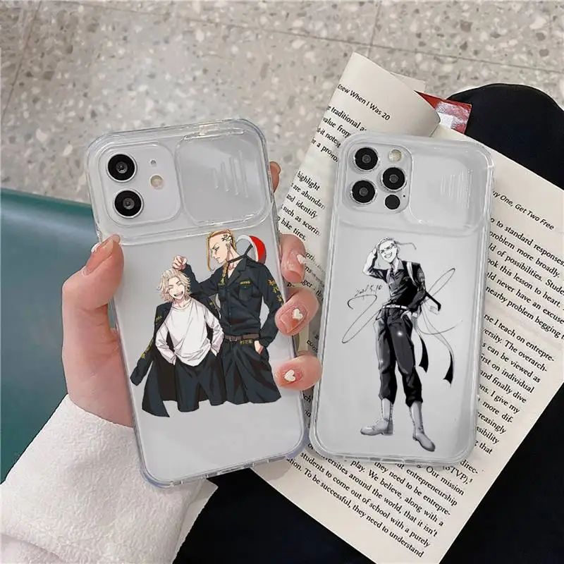 

Tokyo Revengers comics Phone Case transparent For iPhone 7 8 11 12 X XS XR MINI Pro Max Plus Slide Camera Lens Protect