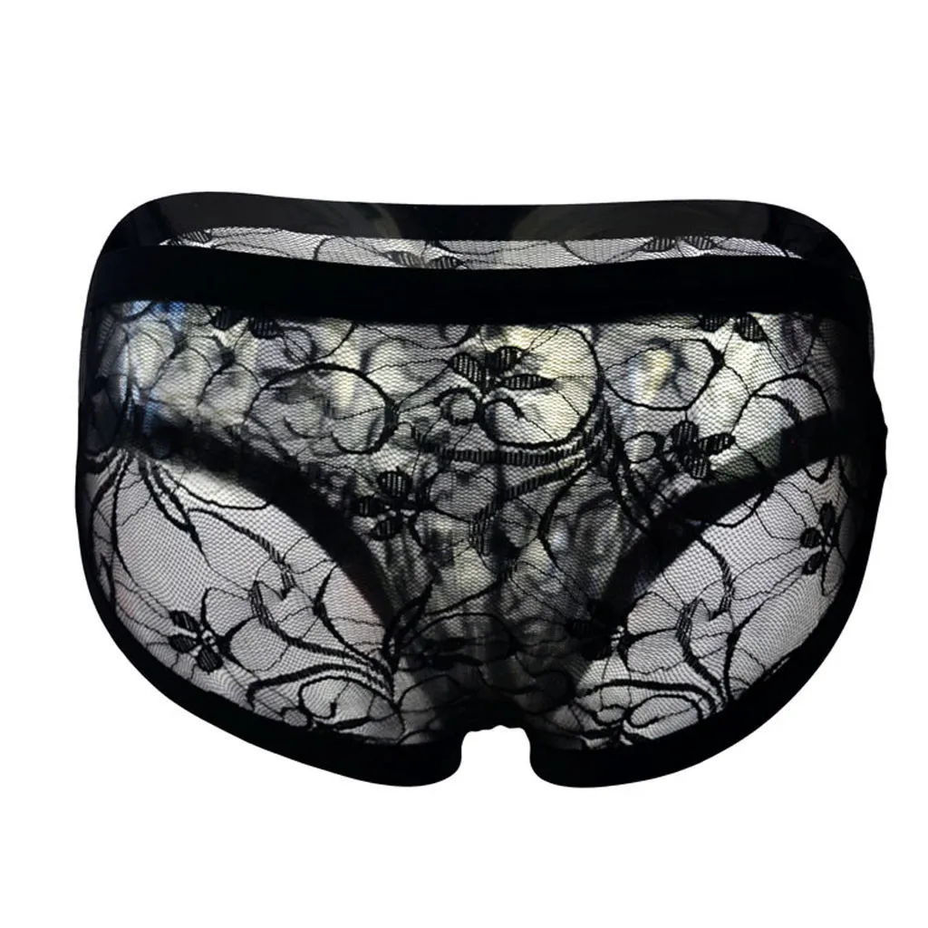 Мужское нижнее белье кружевные прозрачные трусы бикини сексуальное для геев # p7| |