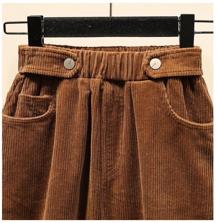 Faldas mujer moda, юбка большого размера, Вельветовая юбка jupe femme, длинная юбка, миди-юбка с высокой талией, свободная юбка