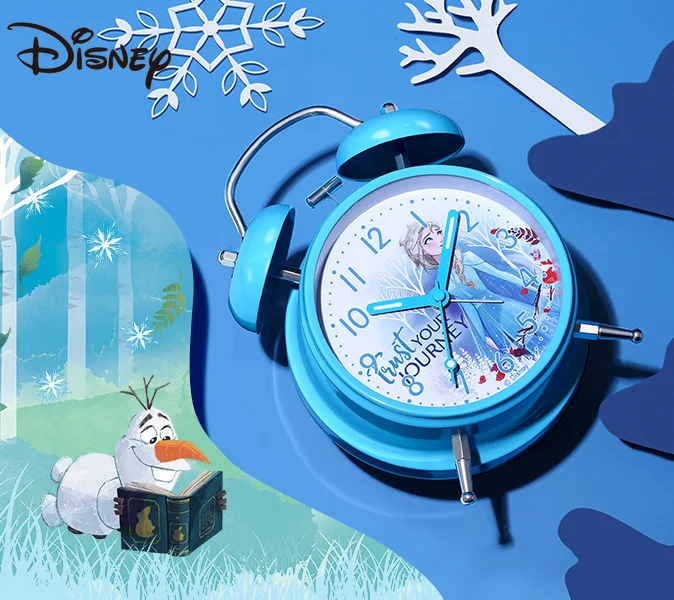 

Disney electronic alarm clock, loud clock, children, students, cartoon, cute, Frozen, silent, metal bell at the head of a bed
