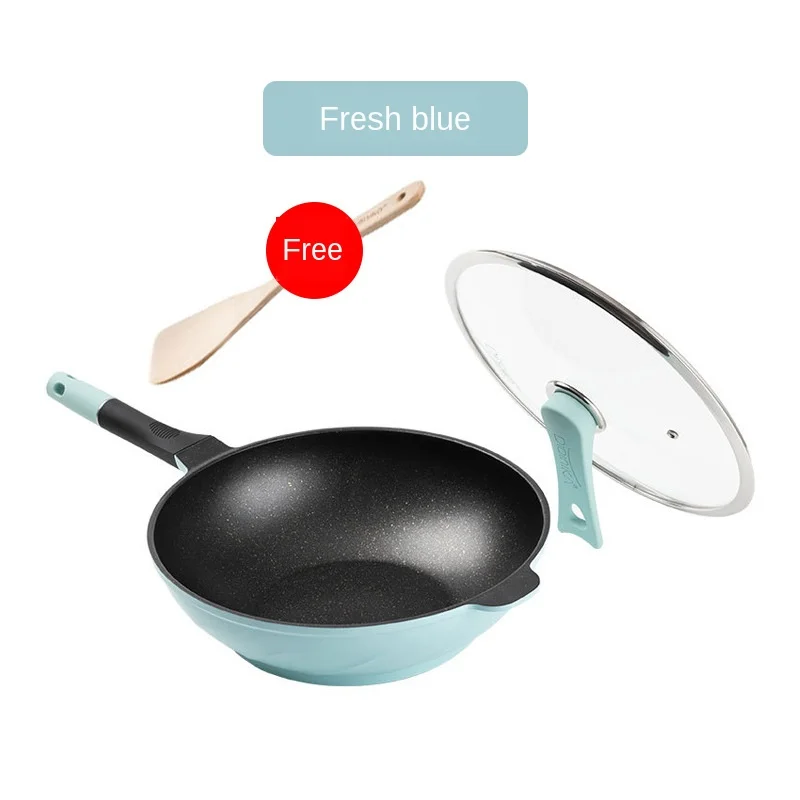 

Maifan Stone Wok Household Korean Thickened Composite Bottom Evenly Heated Flat Non-stick Coating Less Oily Smoke Easy To Clean