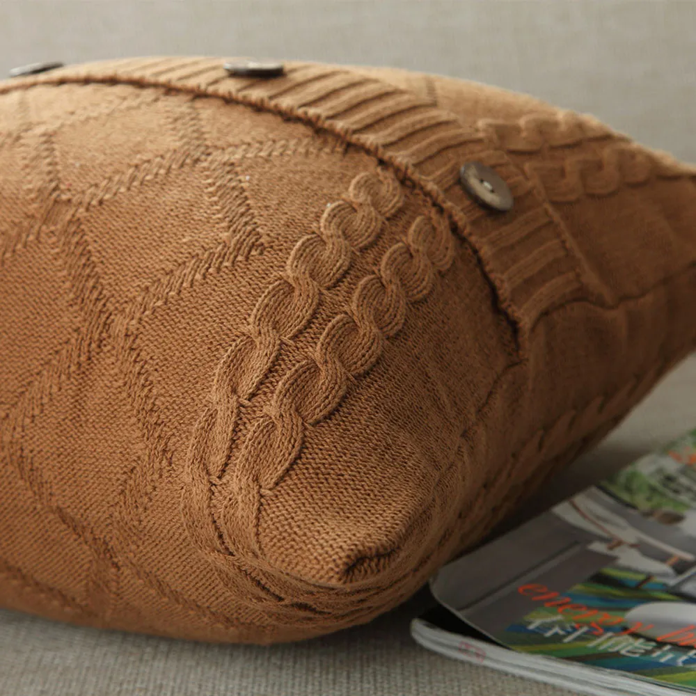 33 наволочки в стиле ретро Вязаная Шерстяная наволочка для подушки декоративная