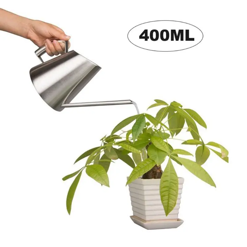 

400ml Stainless Steel Watering Can Pot Garden Spout Plant Flower Bonsai Long Mouth Kettle