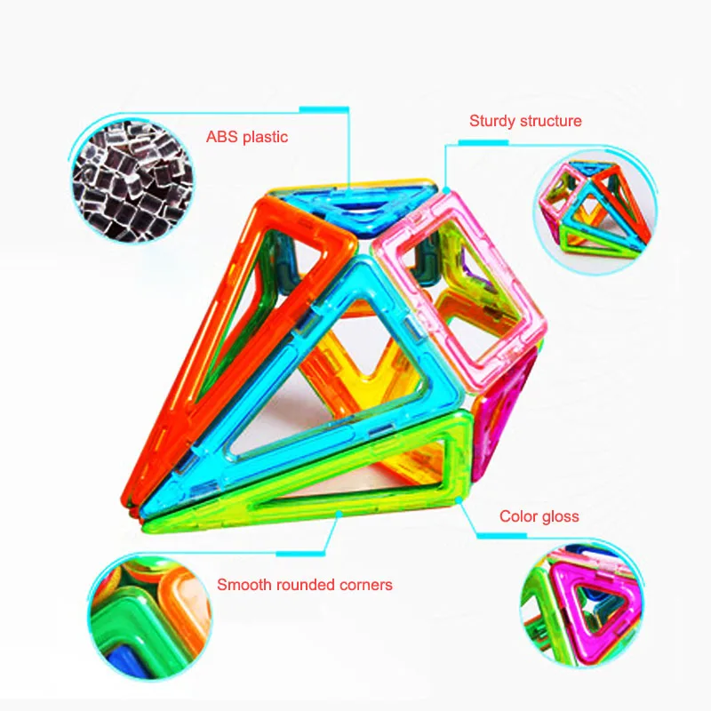 Dise&ntilde;ador Constructor magn&eacute;tico tama&ntilde;o grande im&aacute;n bloques de construcci&oacute;n ilumine ladrillos magn&eacute;ticos juguetes para ni&ntilde;os de regalo-3