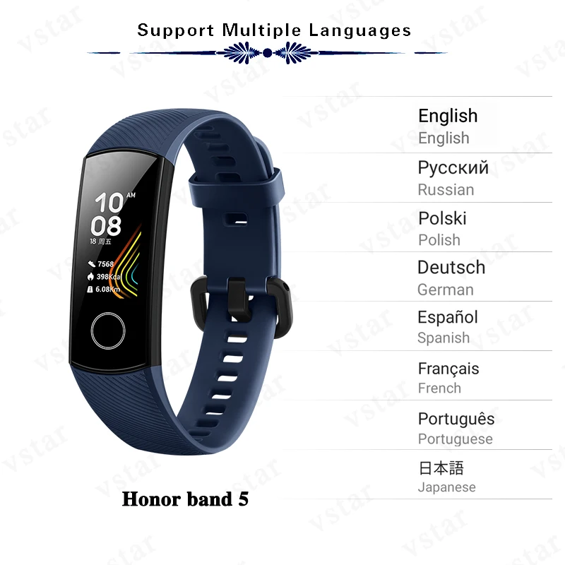 Huawei Honor band 5 smartband AMOLED huawei smartwatch кровяное кислородное сердце rage ftness трекер сна swiming sport trakcer gps