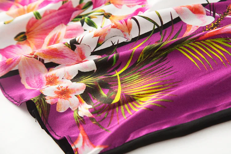 Шелковая блузка с цветочным принтом 100% натуральный шелк Женские Элегантные
