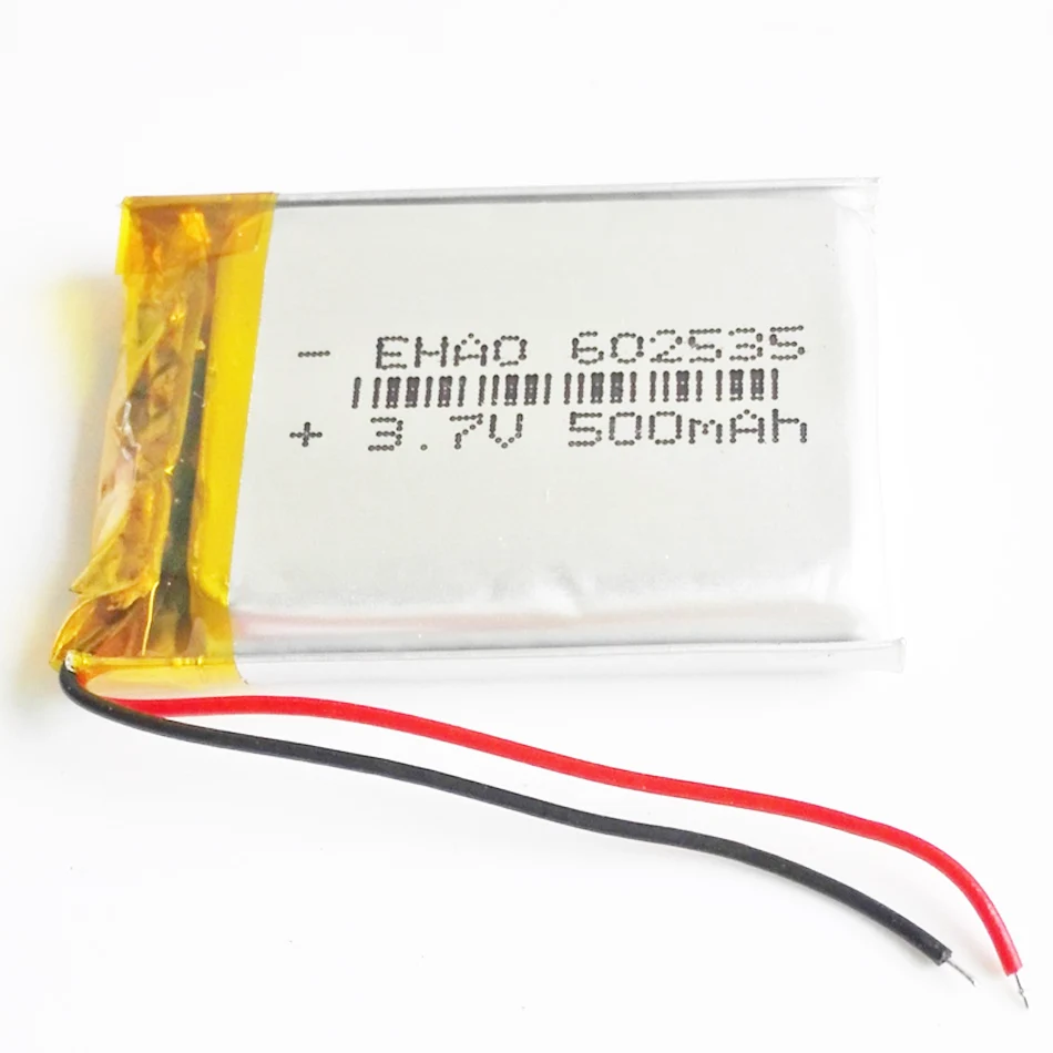 3,7 V 500mAh литий-полимерная LiPo аккумуляторная батарея 602535 для Mp3 MP4 gps bluetooth электронные книги внешний аккумулятор камеры 6*25*35 мм