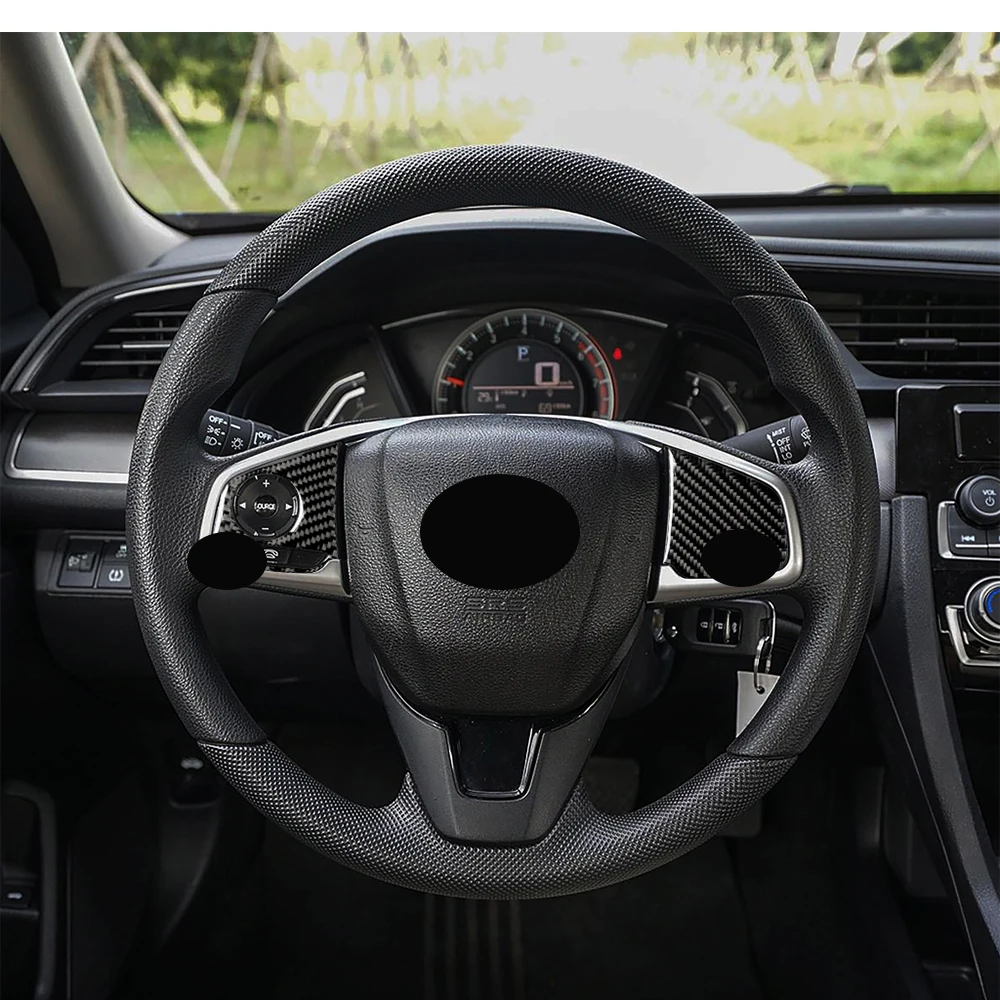 

Carbon fiber car set interior, steering wheel trim, suitable for Honda 10 generation Civic (2016-2019)accessories,