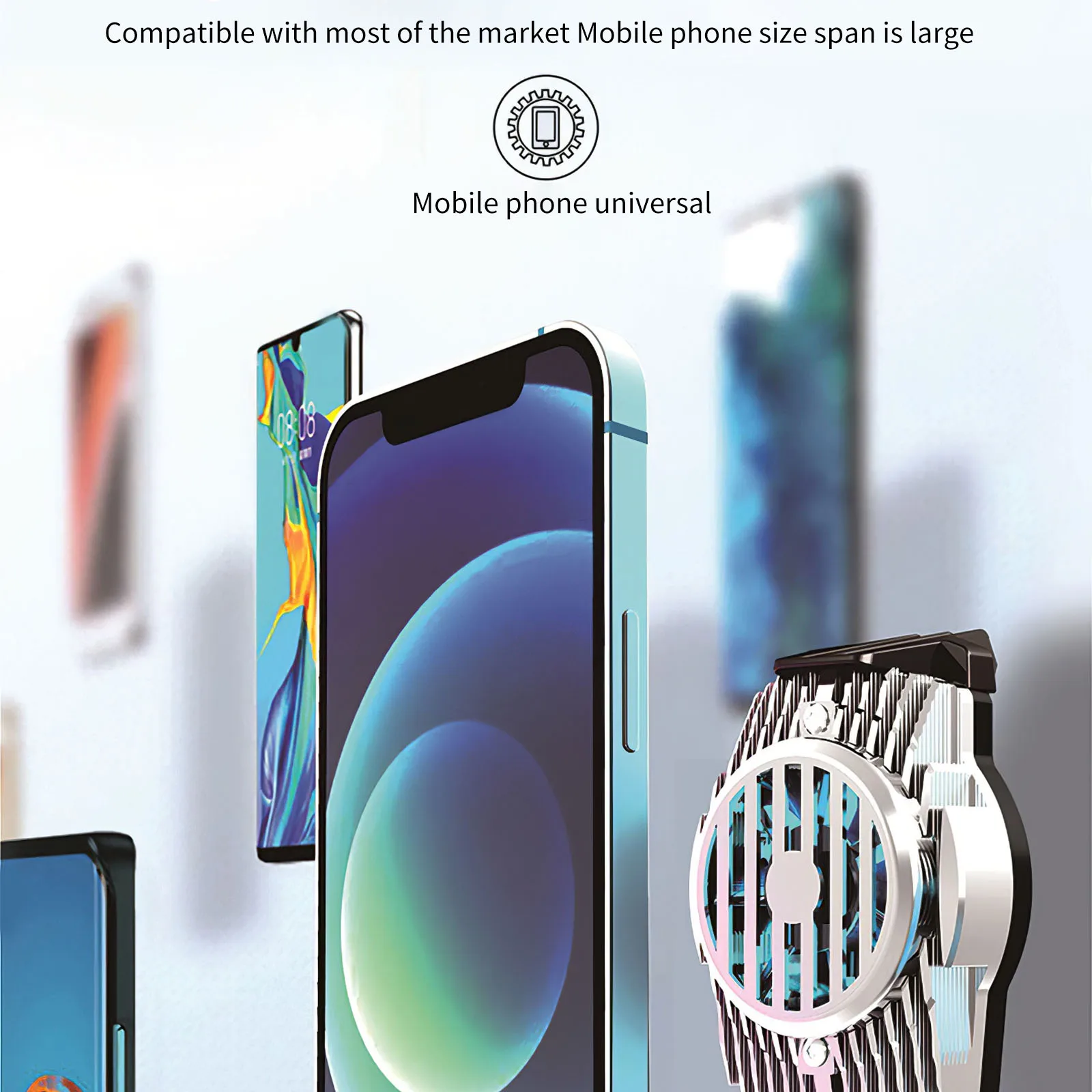 

Mobile Phone Radiator Universal Mini Portable Cooling Fan Game Cooler Cell Phone Radiator Heat Sink for iPhone/for Samsung