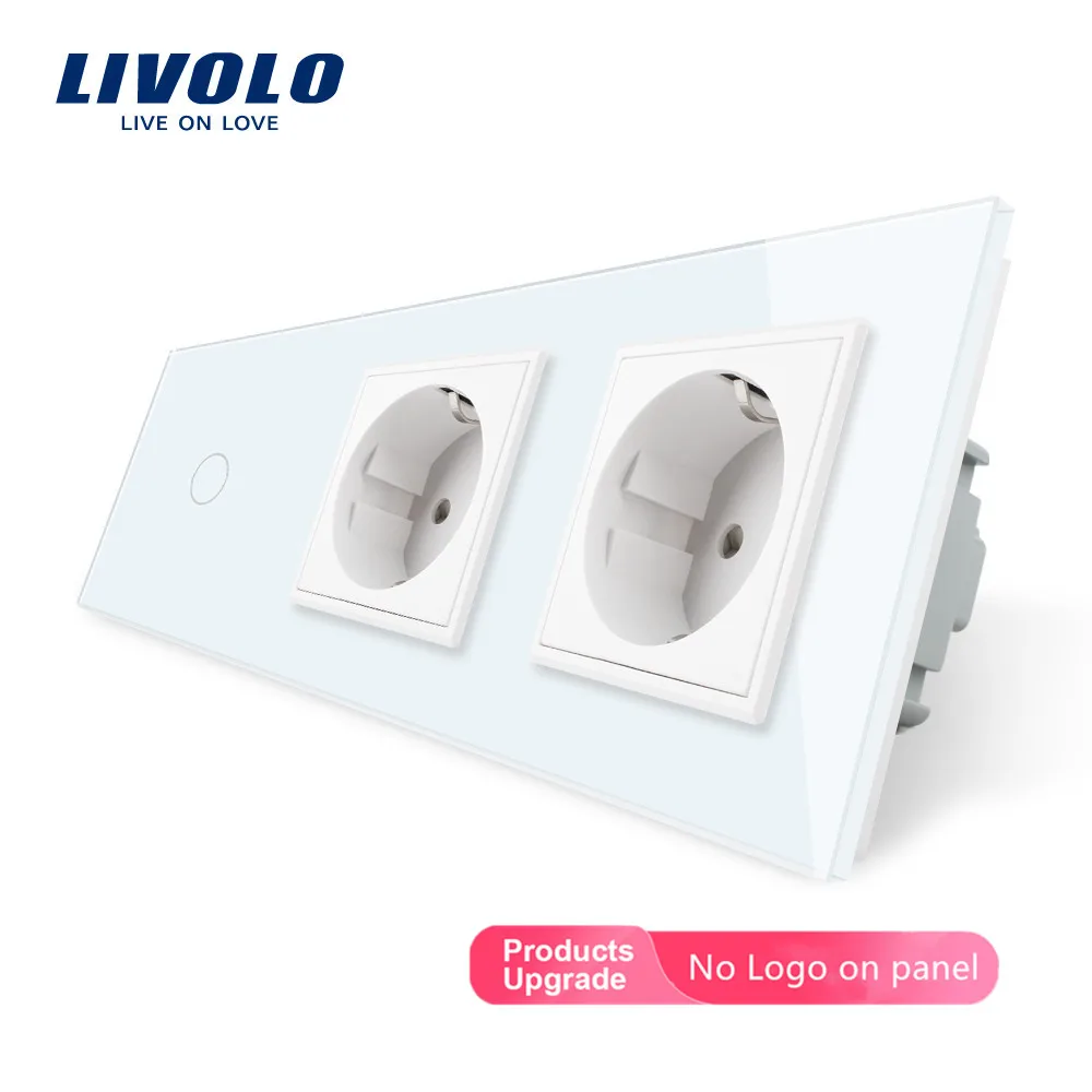 Livolo EU 11 розетка ЕС Стандартный + сертификатами CE белый с украшением в виде