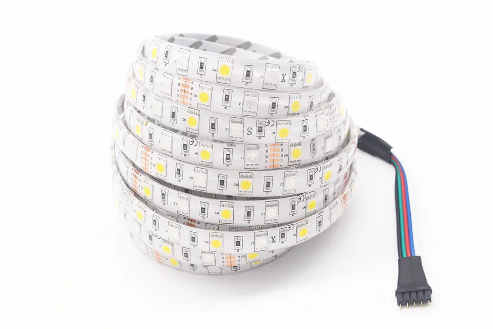 Светодиодные ленты светильник 5050 RGBW/RGBWW DC12V 60 Светодиодный/m IP20 IP65 RGB теплый белый гибкий светодиодный светильник 5 м/лот лучше, чем Smd3528 5630 5730