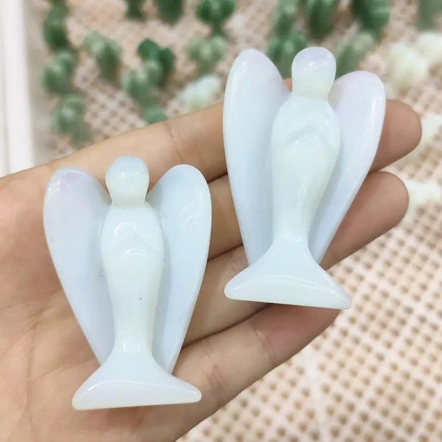 

4,5 см Натуральный Сердолик резной Ангел мира белый опал Карманный Ангел Хранитель исцеляющая статуя 1 шт.