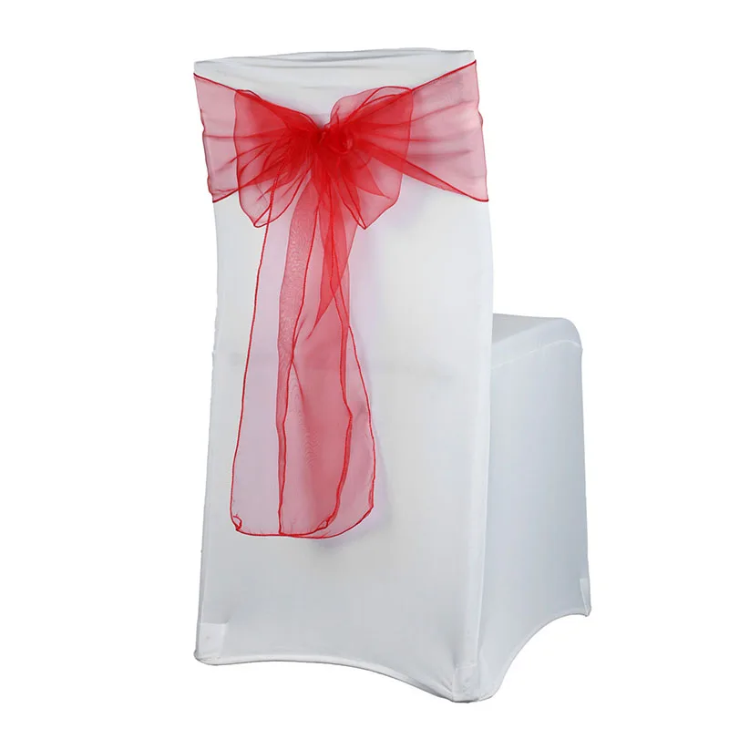 50 шт. лента на стул из органзы с бантом для банкета свадьбы праздника Рождества
