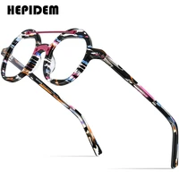 hepidem acetate glasses men vintage retro round eyeglasses frame women 2022 optical prescription spectacles myopia eyewear 9172