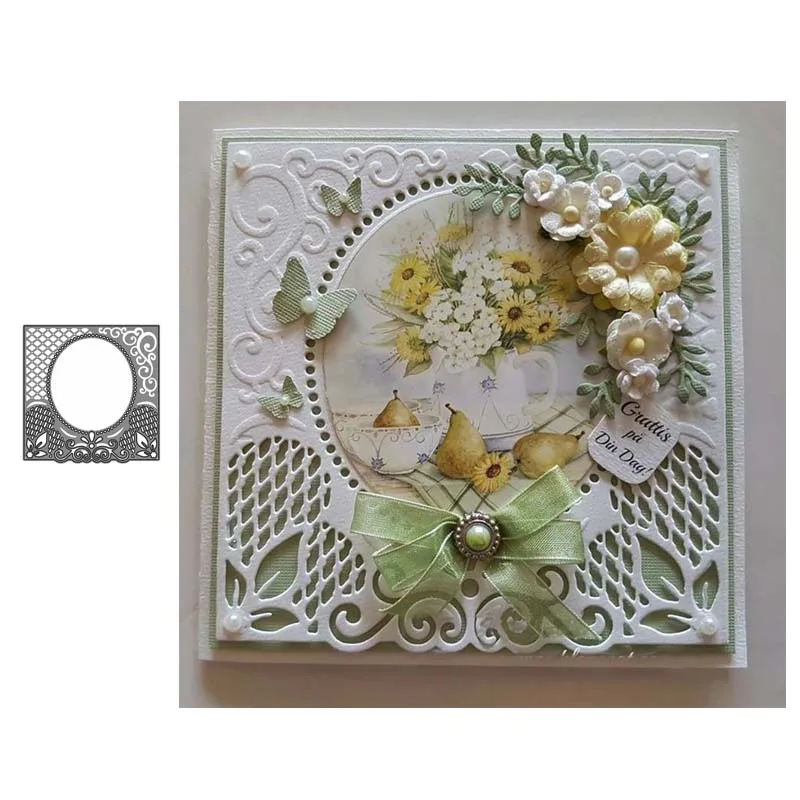 Рождественский венок фон металлический Трафаретный вырубной штамп для