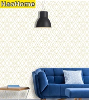 haohome golden striped self adhesive wallpaper removable hexagon rhombus peel and stick wallpaper for wall furniture renovation