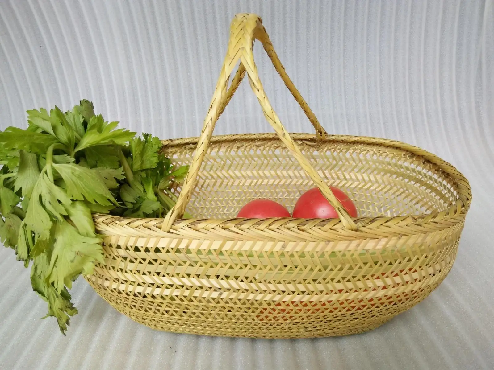 Круглая Большая бамбуковая плетеная корзина, солома из ротанга, ручной работы, органайзер, корзины для хранения хлеба, фруктов, белья, Panier Osier, пикника