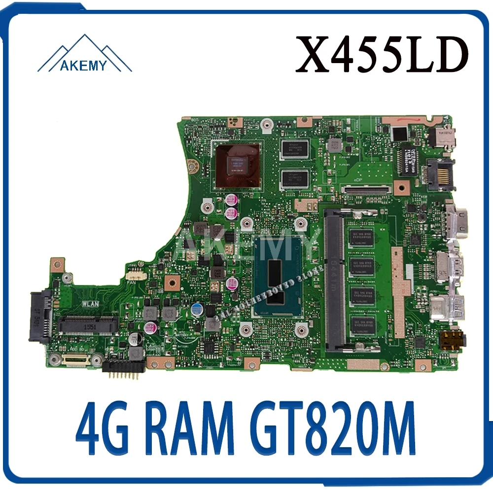 

X455LD motherboard For Asus A455L F455L K455L X455L X455LJ X455LN X455LD Laptop mainboard 4G RAM GT820M i3/i5/i7 EDP/LVDS