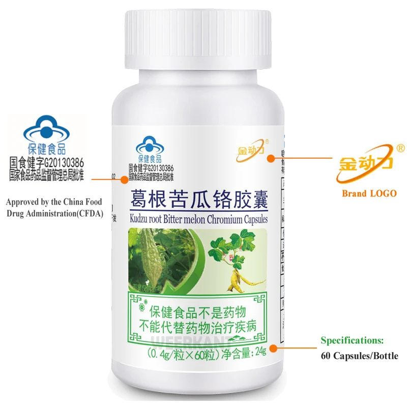 4 Botters горькая дыня и экстракт Kudzu поддерживают кровяное давление уровень сахара в