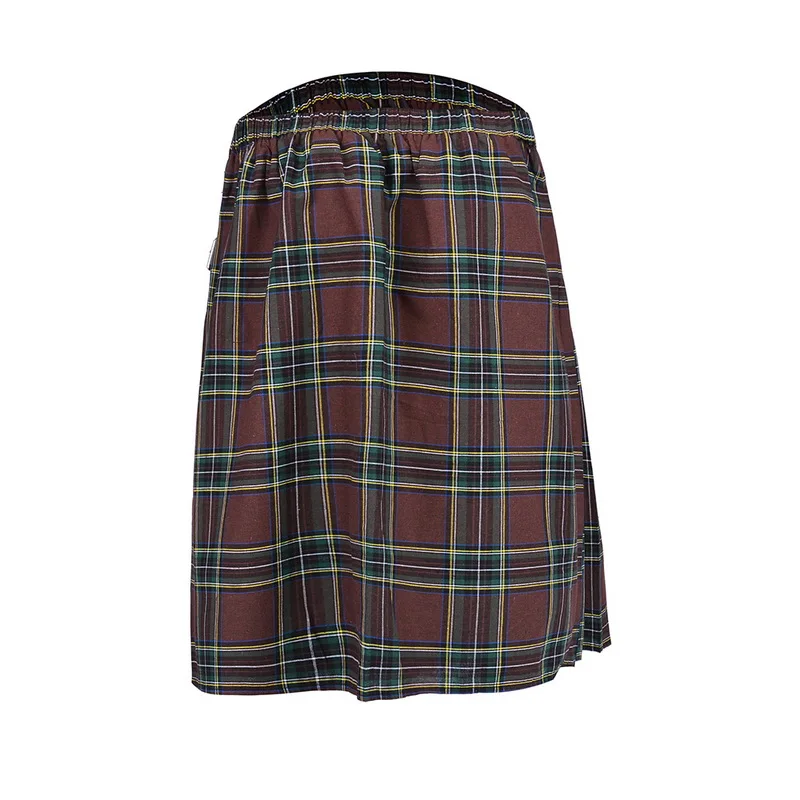 Модные мужские Шотландка Kilt традиционные юбки мужские Регулируемые Талия повседневные клетчатые плиссированные юбки с принтом Новинка